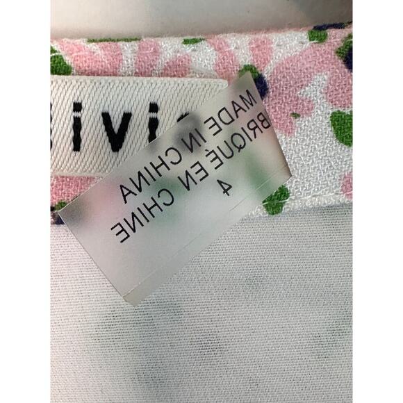 Alice Olivia Keela Floral Print Smocked Button-Front Dress Sz4 - Picture 5 of 7